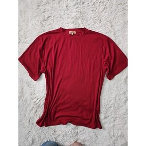 Vintage Inserch Ribbed T-Shirt Men's 2XL Red Short Sleeve Crewneck Knit Top